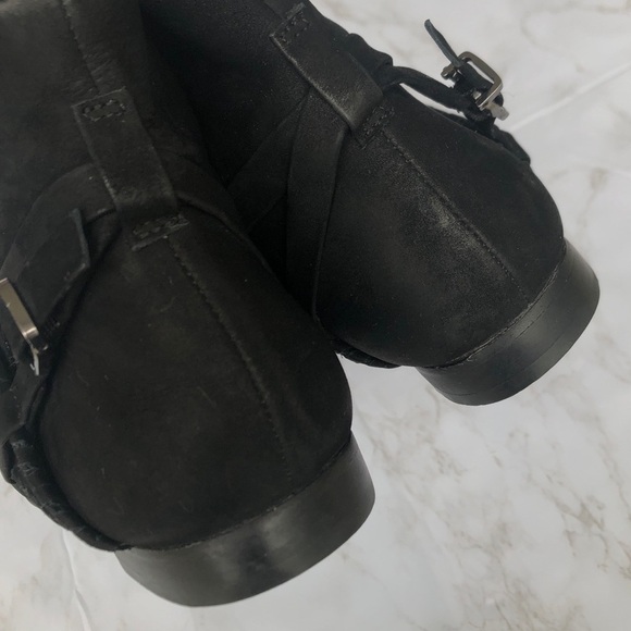 Jack Rogers black nubuck leather hand stitched harness detail booties size 6 - Picture 6 of 14